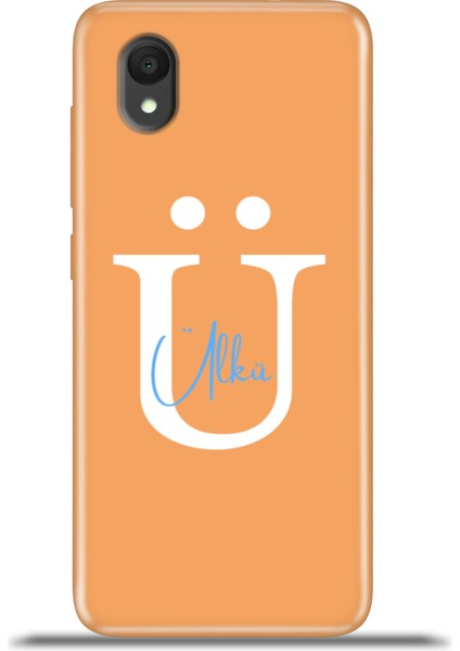 1 2022 Kılıf Silikon Esnek Kamera Koruma Kişiye Özel Isim Harf Zao Turuncu - Ü