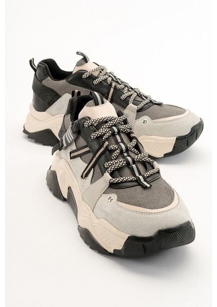 Leona Buz Siyah Kadın Spor Sneakers