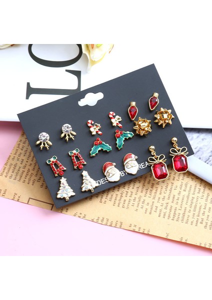 9 Çift Kadın Noel Küpe ve Çıtçıt Seti, Sevimli Tatil Takı Gençler Için Hipoalerjenik Noel Hediyeleri (Yurt Dışından) fiyatları