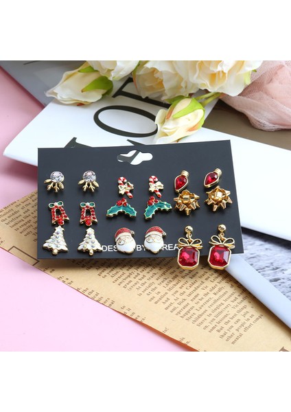 9 Çift Kadın Noel Küpe ve Çıtçıt Seti, Sevimli Tatil Takı Gençler Için Hipoalerjenik Noel Hediyeleri (Yurt Dışından) modelleri