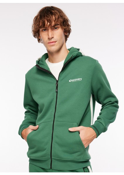 Koyu Yeşil Erkek Kapüşonlu Desenli SweatMont D3WM-SWT15 fırsatları