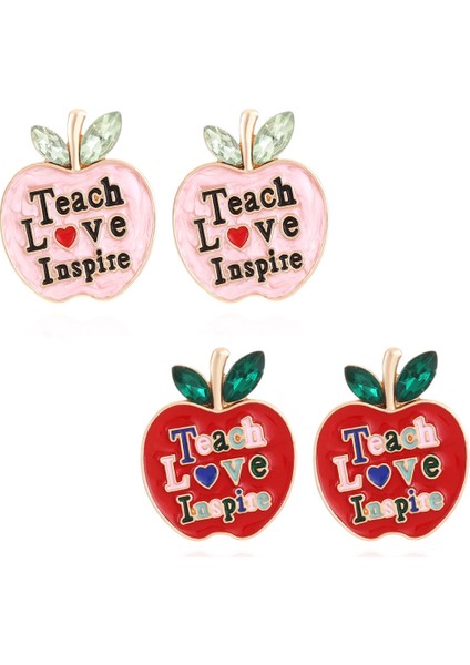 Kadınlar Için 2 Çift Öğretmen Sallantılı Küpe, Öğretmenler Günü Hediyeleri Için Okula Dönüş Küpeleri, Yaratıcı Küpeler (Yurt Dışından)