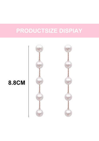 Gümüş Dişli Küpe Inci Boncuklu Kolye Zinciri Uzun Püskül Küpe (Yurt Dışından) fiyatları