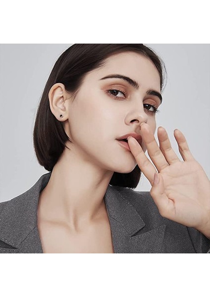 Immobird Saplama Küpe 925 Ayar Gümüş Küpe Kadın Erkek Minik Küpe Unisex Küpe Hediye Kadın Erkek Kız Erkek (Yurt Dışından) indirimleri