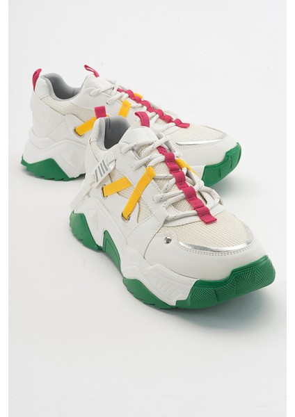Leona Beyaz Fuşya Kadın Spor Sneakers