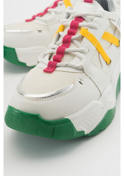 Leona Beyaz Fuşya Kadın Spor Sneakers fırsatları