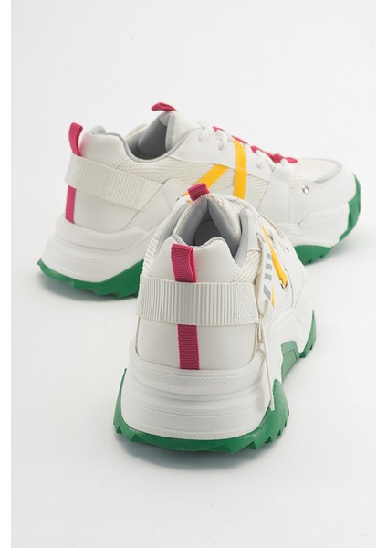 Leona Beyaz Fuşya Kadın Spor Sneakers indirimleri