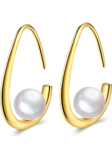 Inci Küpeler Kadınlar Için, 14K Altın Kaplama Tatlı Su Inci Boncuk Dangle Küpe Hipoalerjenik Damla Halkalar Kızlar Için (Yurt Dışından)