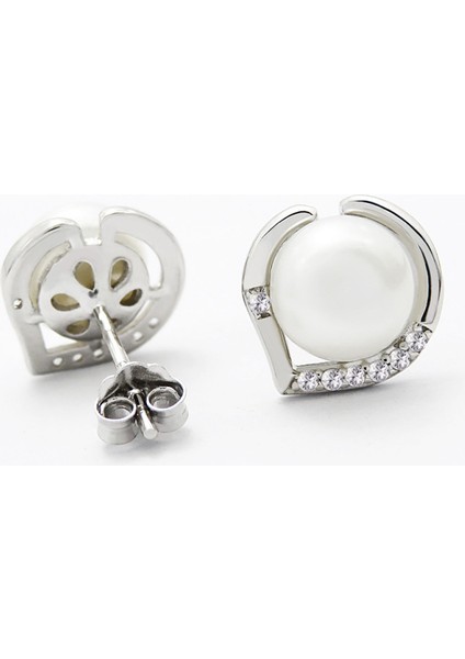 Inci Küpeler Kadın 925 Ayar Gümüş Düğme Küpe Tatlı Su Inci Kalp Dil Seti Takı (Yurt Dışından) fırsatları