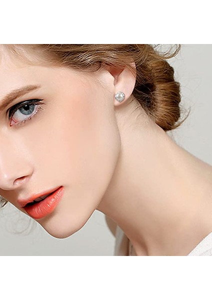 Inci Küpeler Kadın 925 Ayar Gümüş Düğme Küpe Tatlı Su Inci Kalp Dil Seti Takı (Yurt Dışından) indirimleri