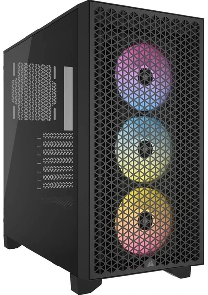 Corsaır Icue 3000D 3x AR120 Rgb Aırflow  Temperli Cam Mid-Tower Siyah Gaming KASA-CC-9011255-WW