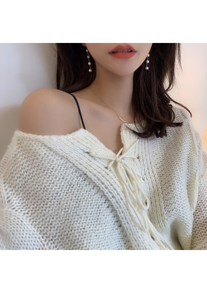 Gümüş Dişli Küpe Inci Boncuklu Kolye Zinciri Uzun Püskül Küpe (Yurt Dışından) indirimleri