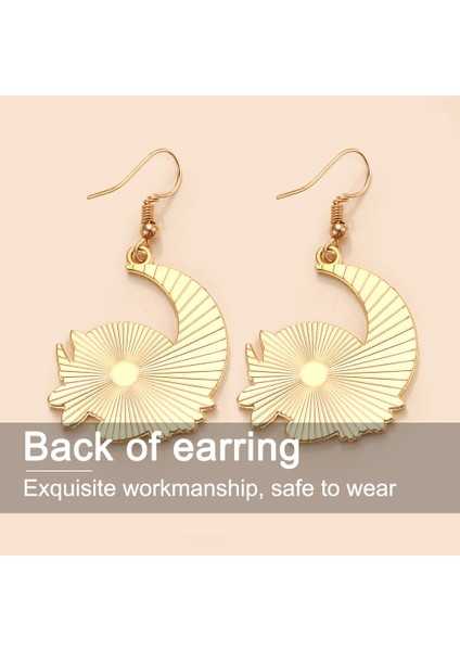 Moda Mizaç Ay Kucaklama Kedi Küpeleri, Sevimli Kız Küpeleri (Yurt Dışından) modelleri