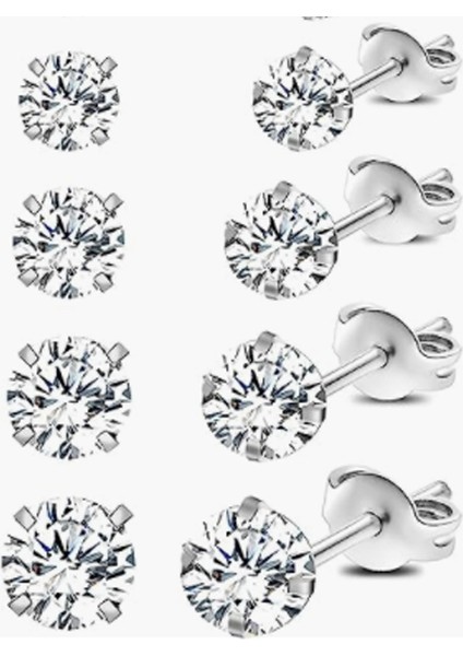 S925 Malzeme Dört Pençeli Küpeler (Yurt Dışından)