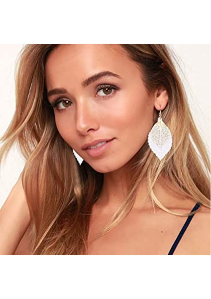 6 Çift Metal Yaprak Dangle Küpe Renkli Kolye Damla Kanca Bildirimi Küpe Seti Kadınlar Için Genç Kızlar (Yurt Dışından) indirimleri