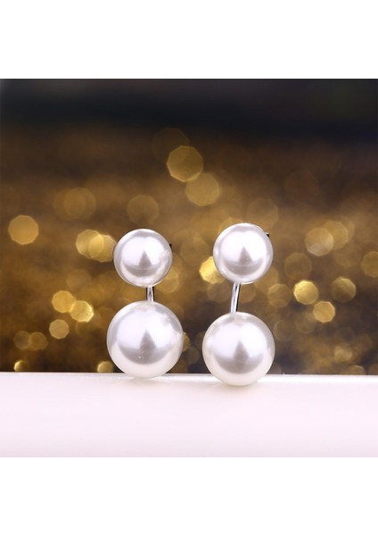 Yl Kadın Çift Inci Küpeler 25 Ayar Gümüş Çift Inci Küpe Inci Ön Arka Tatlı Su Kültürlü Inci 7 Mm/9 mm Saplama Küpe (Yurt Dışından) fırsatları