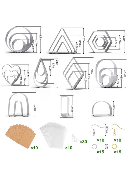 24'lü Polimer Kil Kesici Küpe Paketi 10 Şekilli Kil Kesici Küpe Klipsleri Kancalar Atlama Halkaları Küpe ve Takı Yapımı Için Polimer Kil Kesici (Yurt Dışından) indirimleri
