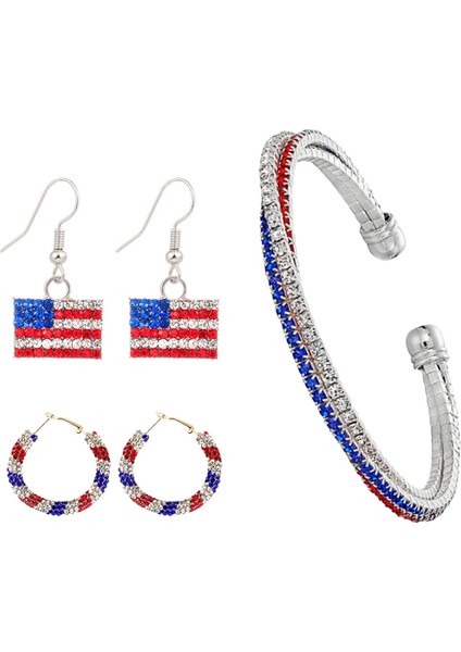 Abd Amerikan Bayrağı Bilezik ve Küpe Kadınlar Için, Kırmızı Mavi Beyaz Bilezik Vatansever, 4 Temmuz Bağımsızlık Günü Hediyesi (Yurt Dışından) fiyatları