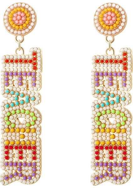 Öğretmen Küpe Boncuklu Maestra Dangle Küpe Öğretmen Takdiri Için Okula Dönüş Hediyeleri (Yurt Dışından)