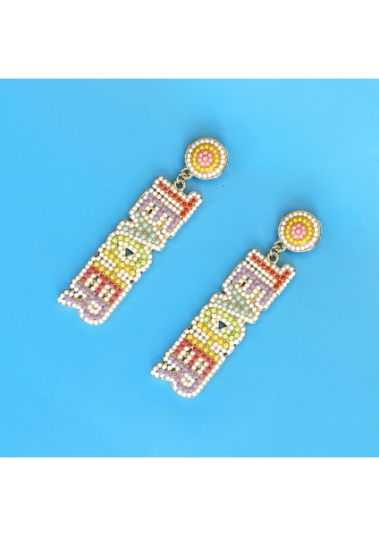 Öğretmen Küpe Boncuklu Maestra Dangle Küpe Öğretmen Takdiri Için Okula Dönüş Hediyeleri (Yurt Dışından) modelleri