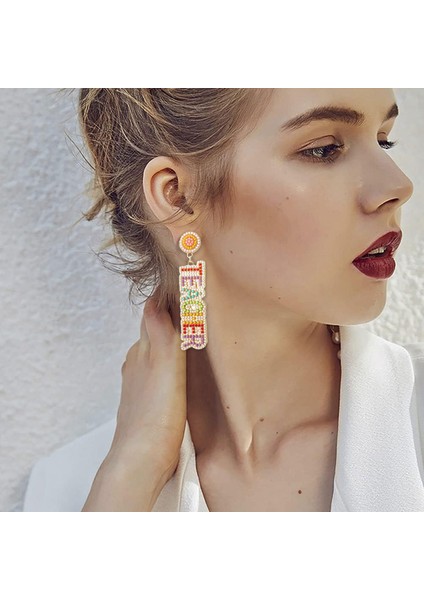 Öğretmen Küpe Boncuklu Maestra Dangle Küpe Öğretmen Takdiri Için Okula Dönüş Hediyeleri (Yurt Dışından) fırsatları