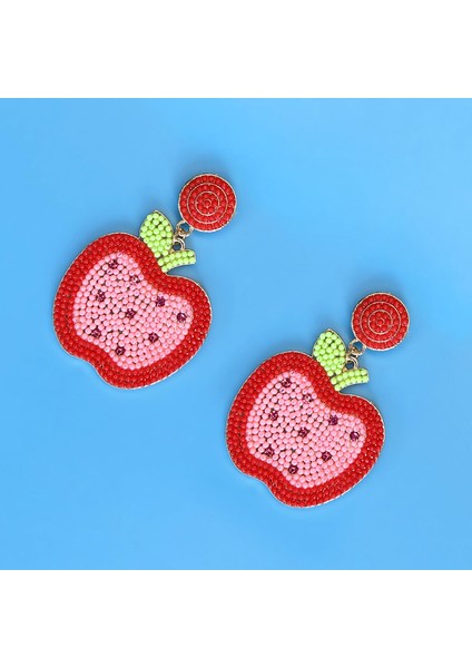 Boncuklu Öğretmen Küpe Kadın Kızlar Için, Apple Rhinestone Damla Dangle Küpe Renkli Yaratıcı Öğretmenler Takı Hediyeler (Yurt Dışından) modelleri