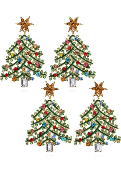 Noel Küpe Noel Ağacı Küpe Sevimli Noel Bırak Dangle Küpe Kadınlar Için Noel Tatili Takı Hediye (Yurt Dışından)