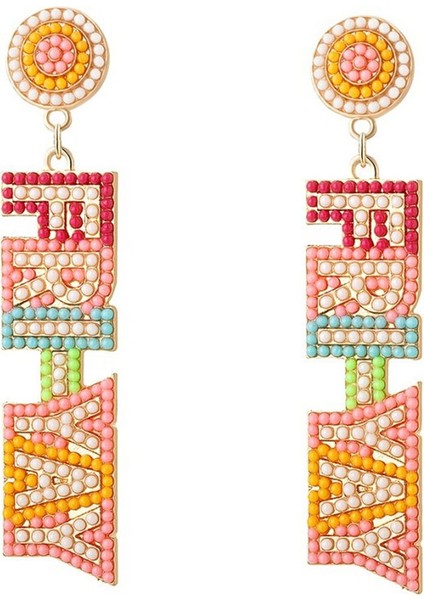 Öğretmen Küpe Kadınlar Için Damla Küpe Rhinestone Mektup Frı-Yay Dangle Küpe Renkli Öğretmen Takdir Hediye (Yurt Dışından)