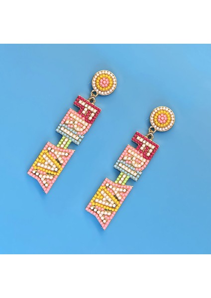 Öğretmen Küpe Kadınlar Için Damla Küpe Rhinestone Mektup Frı-Yay Dangle Küpe Renkli Öğretmen Takdir Hediye (Yurt Dışından) modelleri