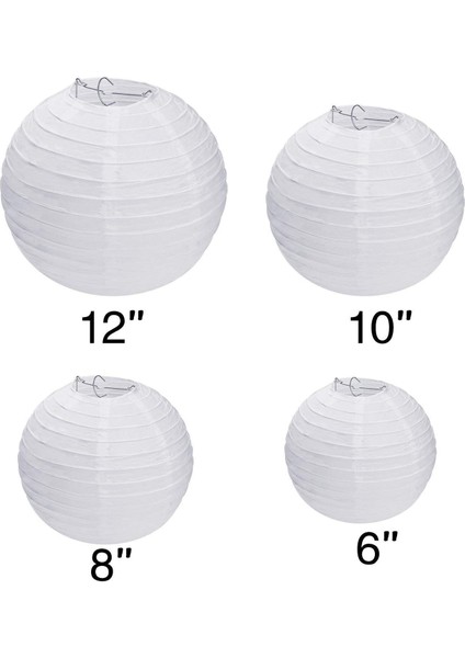 Lihao Kağıt Fener Abajur Düğün Dekorasyon Kağıdı Fener Beyaz (10 Farklı Boyutta) (Yurt Dışından) fiyatları