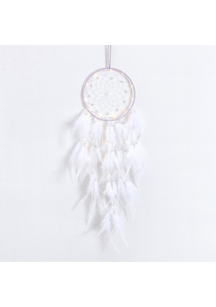 Bohem Dekorasyon, LED Dream Catcher Kızlar El Yapımı Dreamcatcher Dantel Dream Catcher Tüyler Beyaz Iyi Rüyalar Için Duvar Asılı Araba Odası Kızlar Yaratıcı Hediye (Yurt Dışından) fiyatları