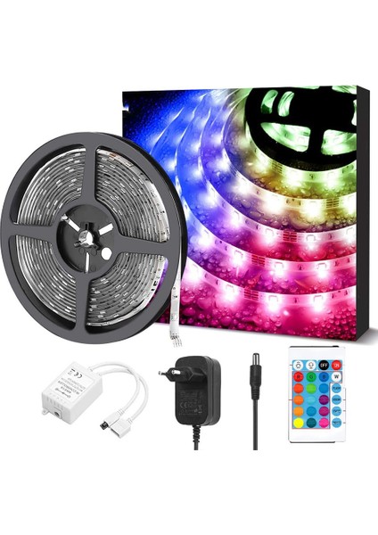 10M (2X5M) Şerit LED Işık, Rgb Işık Şeridi, 5050 Smd 300 LED Şerit Işık, 44 Tuşlu Uzaktan Kumandalı LED Peri Işık, Ayarlanabilir Parlaklık (Yurt Dışından)