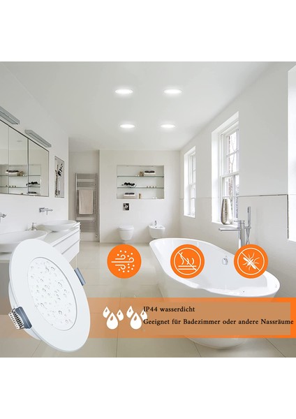 LED Gömme Spot Işığı 230V Ultra Düz 15W Tavan Spot Işığı 1200LM Soğuk Beyaz 6'lı Set (Yurt Dışından) fırsatları