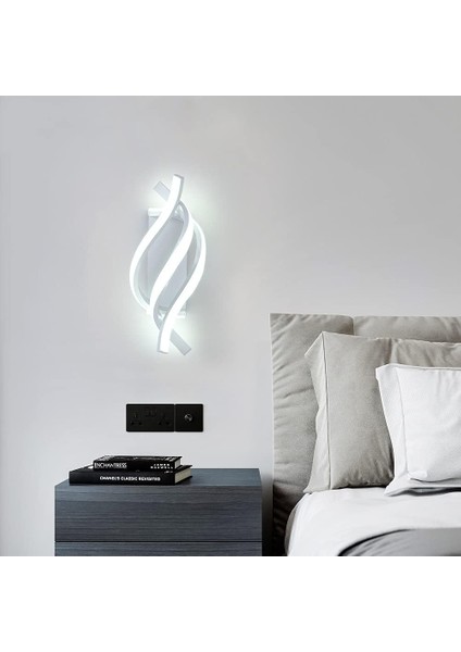 LED Duvar Lambası Iç Mekan, Modern Duvar Aydınlatması Soğuk Işık 6000K (Yurt Dışından)