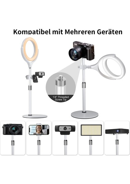 Halka Işık Dizüstü Bilgisayar Video Konferans Işığı, Tripodlu LED Halka Işık ve Cep Telefonları ve Web Kameraları Için Cep Telefonu Tutucu, (Yurt Dışından) fırsatları