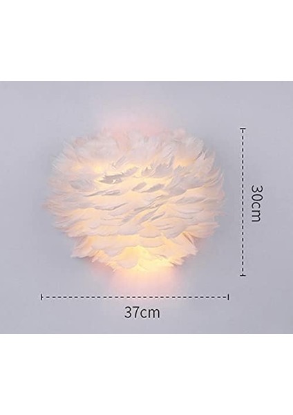 Tüy Duvar Lambası Modern Aplik LED Dekoratif Duvar Aplik Yatak Odası Oturma Odası Otel Restoran Başucu Lambası E27 (LED-12W Ampul Dahil) (Sıcak Işık) (Yurt Dışından) fiyatları