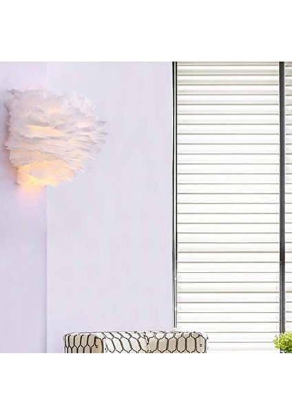 Tüy Duvar Lambası Modern Aplik LED Dekoratif Duvar Aplik Yatak Odası Oturma Odası Otel Restoran Başucu Lambası E27 (LED-12W Ampul Dahil) (Sıcak Işık) (Yurt Dışından) fırsatları