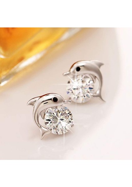 Elegance Parısıenne Modaya Uygun Yunus Küpeler | Swarovski Elemanları | Yapay Elmas Parıltılı Kulak Çivileri Yunus | Bayanlar Kadınlar Kızlar Çocuklar Için (Yurt Dışından) fırsatları