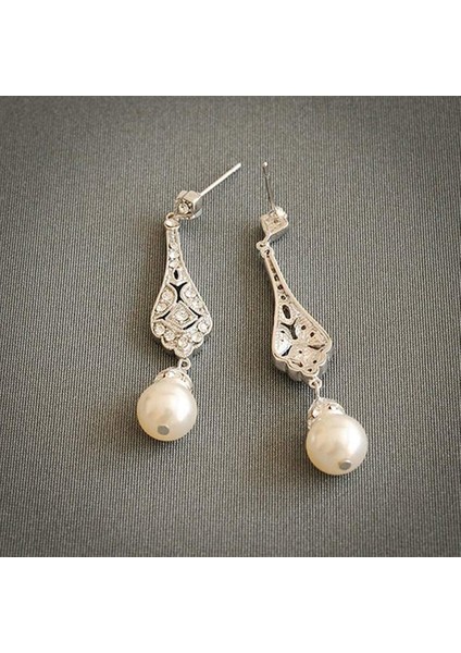 Art Deco Inci Küpeler - Vintage Inci Sallantılı Küpeler Gelinler Için Inci Düğün Küpeler Nedimeler Gelinin Annesi (Yurt Dışından) modelleri