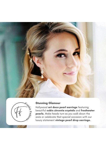 Art Deco Inci Küpeler - Vintage Inci Sallantılı Küpeler Gelinler Için Inci Düğün Küpeler Nedimeler Gelinin Annesi (Yurt Dışından) fırsatları