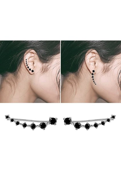 Bling Kulak Manşetleri 7 Kristal 925 Ayar Gümüş Hipoalerjenik (Yurt Dışından) fırsatları