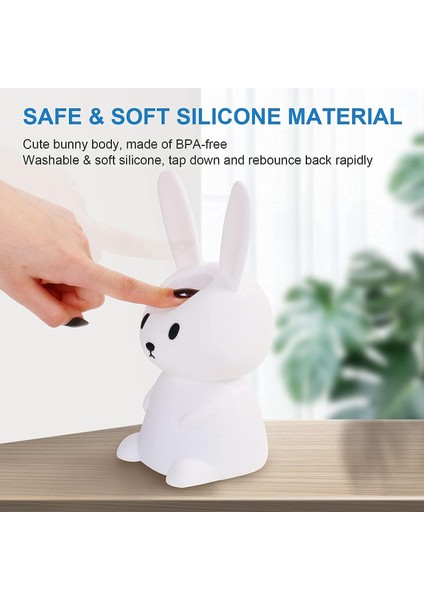 Tavşan Gece Lambası Baby Touch 7 Renk | USB Şarj Edilebilir Zamanlanmış Olabilir Çocuk Gece Lambası Deco Lamba Noel Dekorasyonu Için Çocuk Odası Doğum Günü Hediyesi (Yurt Dışından) fiyatları