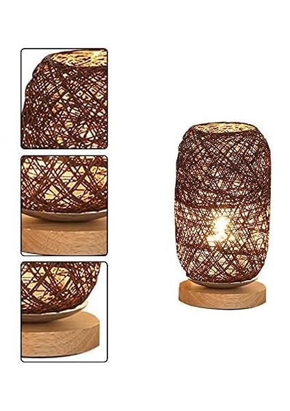 Modern Bambu ve Rattan Başucu Lambası - Ahşap Tabanlı Modern Yaratıcı Masa Lambası - Kişiselleştirilmiş Dekorasyon - Kısılabilir LED Lamba - Oturma Odası Için Başucu Lambası (Yurt Dışından) fırsatları