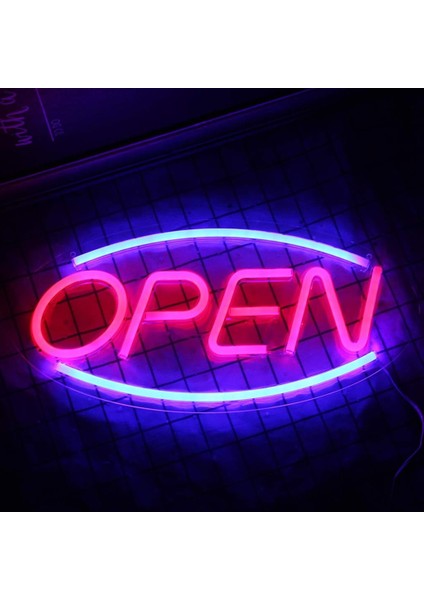 Mağaza Iki Işık Modu Için Neon Açık Tabela, Mağaza Duvar Cam Pencere Mağazası Için Sürekli Yanıp Sönen Elektronik Işıklı Tabelalar (Yurt Dışından)