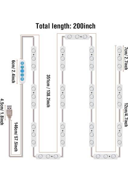Kısılabilir LED Ayna Işıkları, Aydınlatmalı Makyaj Seti Ayna Işıkları, 5 Renk Için 45 Kısılabilir Led'li 5 Parlaklık Seviyesi USB Güç Kablolu Makyaj Lambası Dimme (Yurt Dışından) indirimleri