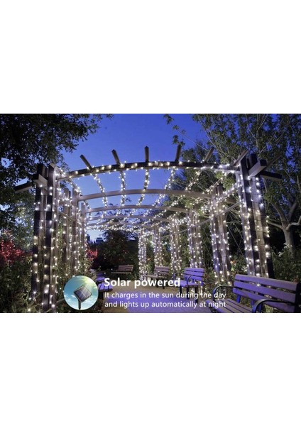 [2 Adet] Güneş Enerjili Dize Işıklar Dış Mekan, 10M 100 LED Dize Işıklar Dış Mekan Suya Dayanıklı Bakır Tel 8 Mod Güneş Enerjili Dize Işıklar Dekorasyon (Beyaz Soğuk) (Yurt Dışından) fırsatları