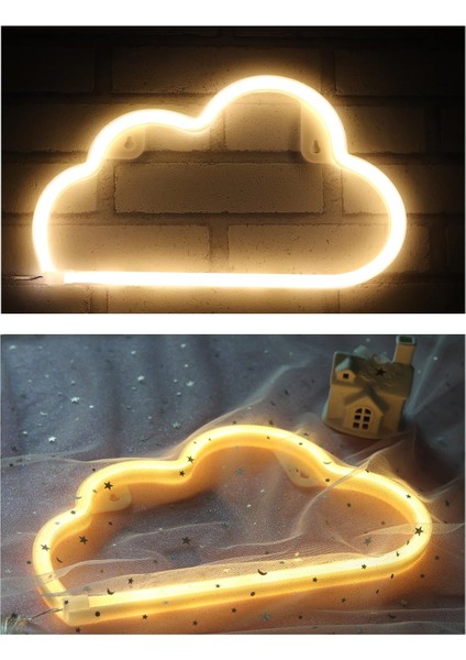 LED Neon Tabelalar Bulut Duvar Dekoratif Gece Lambası Yatak Odası Kızların Çocuk Odası Ev Dekoru Neon Işık Akülü ve USB Fişi (Necld) (Yurt Dışından) fiyatları