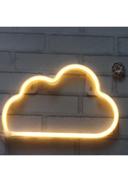 LED Neon Tabelalar Bulut Duvar Dekoratif Gece Lambası Yatak Odası Kızların Çocuk Odası Ev Dekoru Neon Işık Akülü ve USB Fişi (Necld) (Yurt Dışından) modelleri