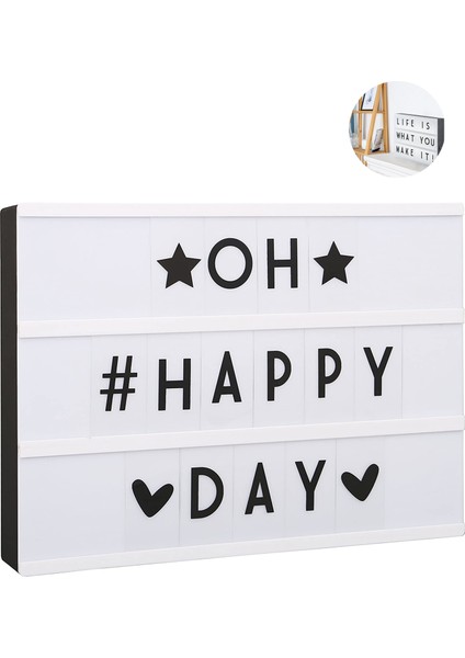 LED A4 Işık Kutusu I USB ve Pil I Semboller Dahil 96 Dekoratif Siyah Harf I Işık Kutusu I Mektup Kutusu I Işıklı Tabela (Yurt Dışından) fiyatları