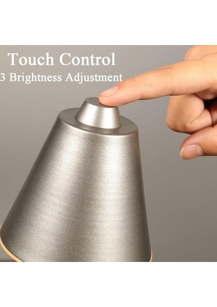 Kablosuz LED Restoran Masa Lambası, Şarj Edilebilir Pil Masa Lambası Dokunmatik Kontrollü Oteller Için Dış Mekan Masa Lambası Sehpa, 2000 Mah, Gümüş (Yurt Dışından) modelleri